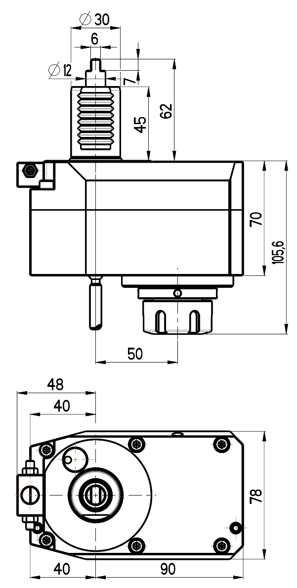 RG Tools VDI 30, gerader + versetzter Werkzeughalter, Kupplung DIN 1809, ohne Innenkühlung RGX1-30/321-25/1.1-50(1:2) Dimensionen