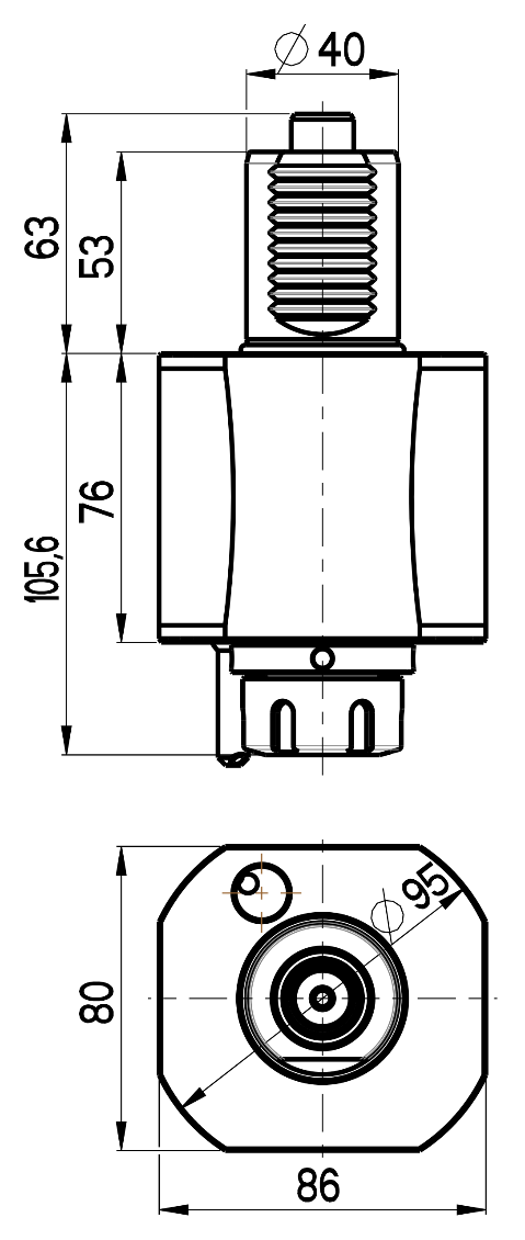 RG Tools VDI 40, gerader Werkzeughalter, Kupplung DIN 5482, ohne Innenkühlung RGX1-40/111-25/1 Dimensionen
