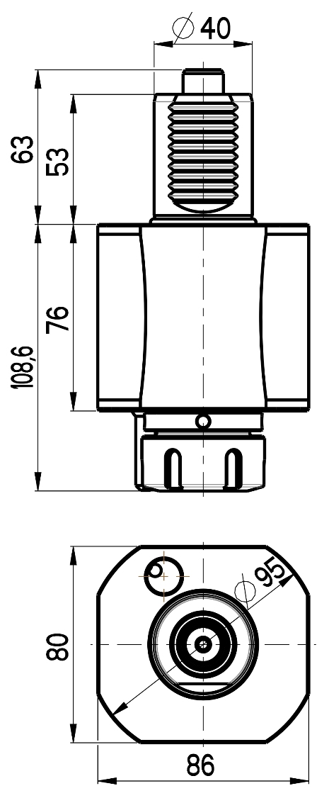 RG Tools VDI 40, gerader Werkzeughalter, Kupplung DIN 5482, ohne Innenkühlung RGX1-40/111-32/1 Dimensionen