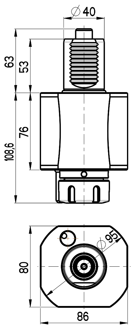 RG Tools VDI 40, gerader Werkzeughalter, Kupplung DIN 5482, mit Innenkühlung RGX1-40/111-32/2 Dimensionen