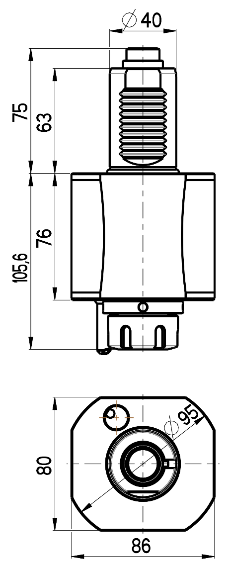 RG Tools VDI 40, gerader Werkzeughalter, Kupplung DIN 5480, ohne Innenkühlung RGX1-40/131-25/1 Dimensionen