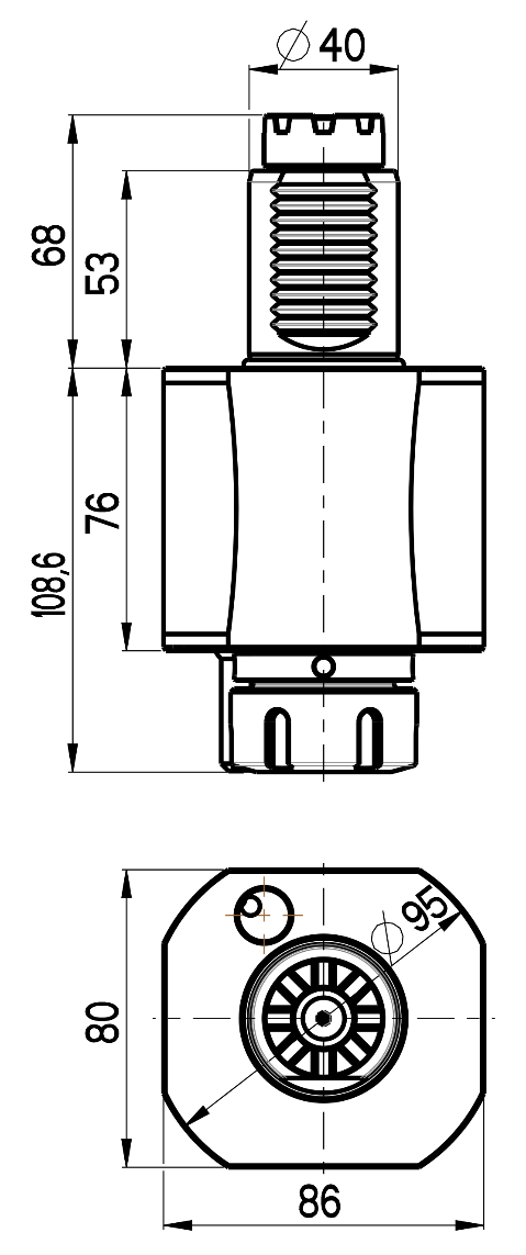 RG Tools VDI 40, gerader Werkzeughalter, Kupplung TOEM, ohne Innenkühlung RGX1-40/141-32/1 Dimensionen