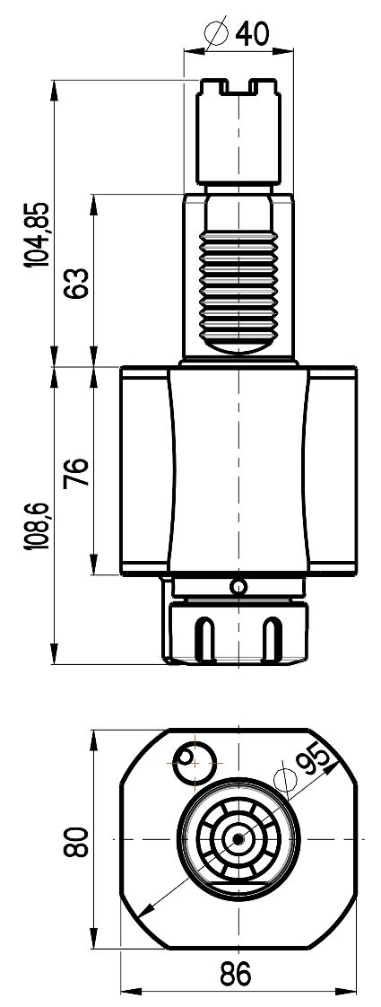 RG Tools VDI 40, gerader Werkzeughalter, Kupplung HAAS, ohne Innenkühlung RGX1-40/151-32/1A Dimensionen