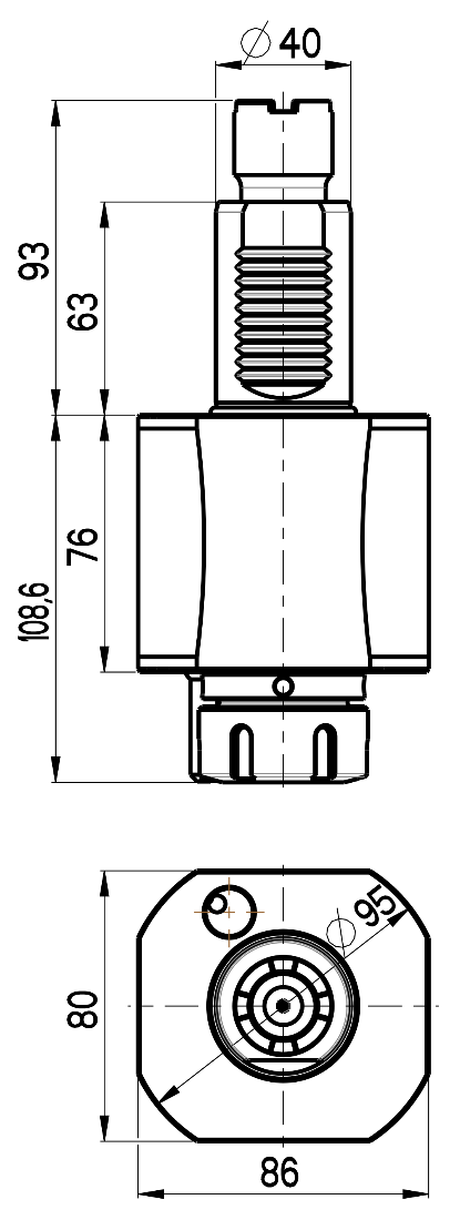 RG Tools VDI 40, gerader Werkzeughalter, Kupplung Okuma, ohne Innenkühlung RGX1-40/151-32/1JA Dimensionen