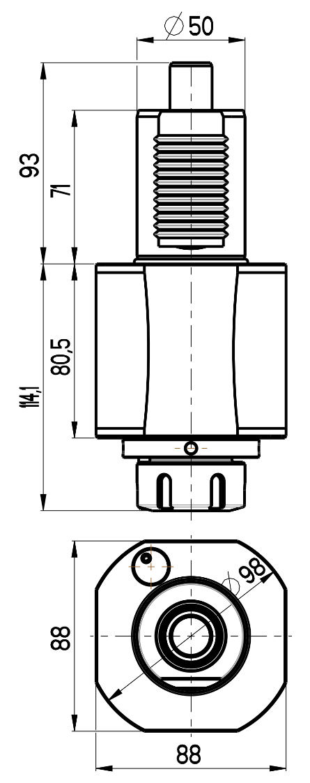 RG Tools VDI 50, gerader Werkzeughalter, Kupplung DIN 5482, ohne Innenkühlung RGX1-50/111-32/1 Dimensionen