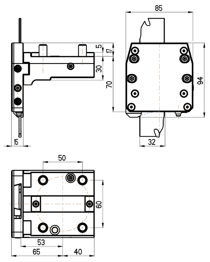 RG Tools Abstechhalter, LH, NAKAMURA RGX CL-55x32(NT) Dimensionen