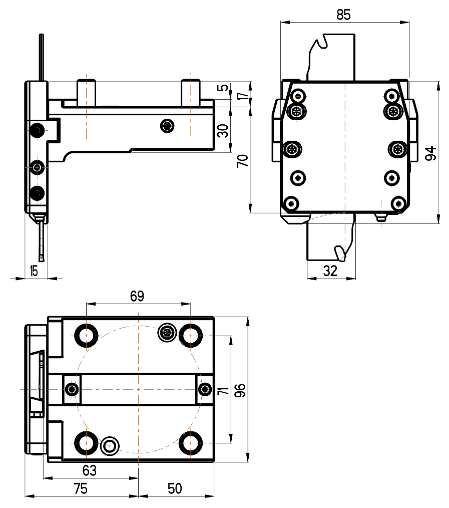 RG Tools Abstechhalter, LH,  NAKAMURA RGX CL-65x32(NT) Dimensionen