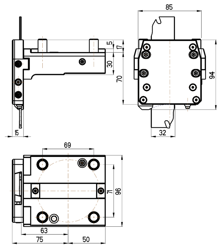 RG Tools Abstechhalter, LH,  NAKAMURA RGX CL-65x32(NT) Dimensionen