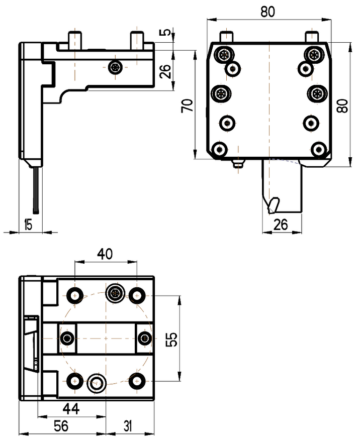 RG Tools Abstechhalter, RH, NAKAMURA RGX CR-44x26(NT) Dimensionen