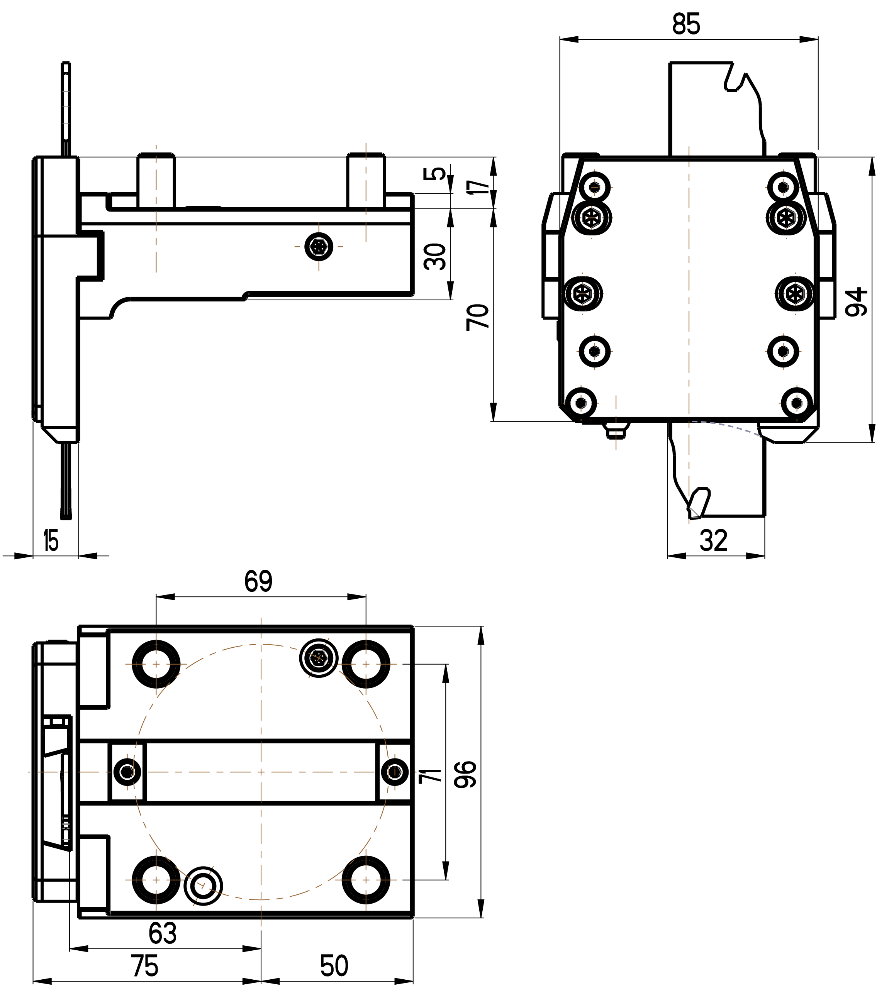 RG Tools Abstechhalter, RH,  NAKAMURA RGX CR-65x32(NT) Dimensionen