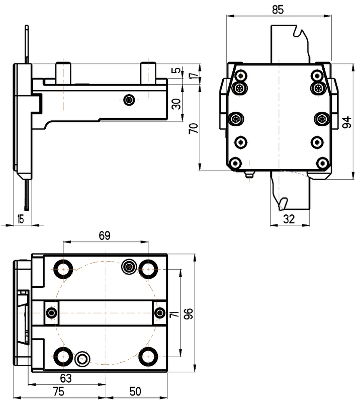 RG Tools Abstechhalter, RH,  NAKAMURA RGX CR-65x32(NT) Dimensionen