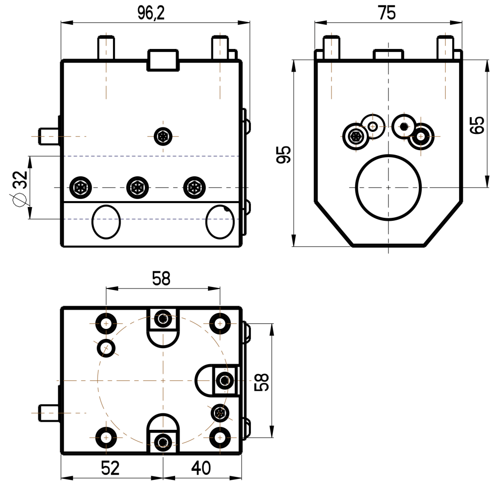 RG Tools Bohrstangenhalter, mit interner Kühlmittelzufuhr, DOOSAN RGX ID-45x32x65(DO) Dimensionen