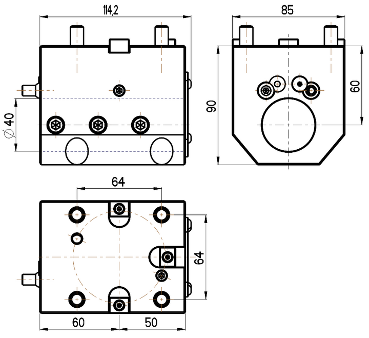 RG Tools Bohrstangenhalter, mit interner Kühlmittelzufuhr, DOOSAN RGX ID-55x40x60(DO) Dimensionen