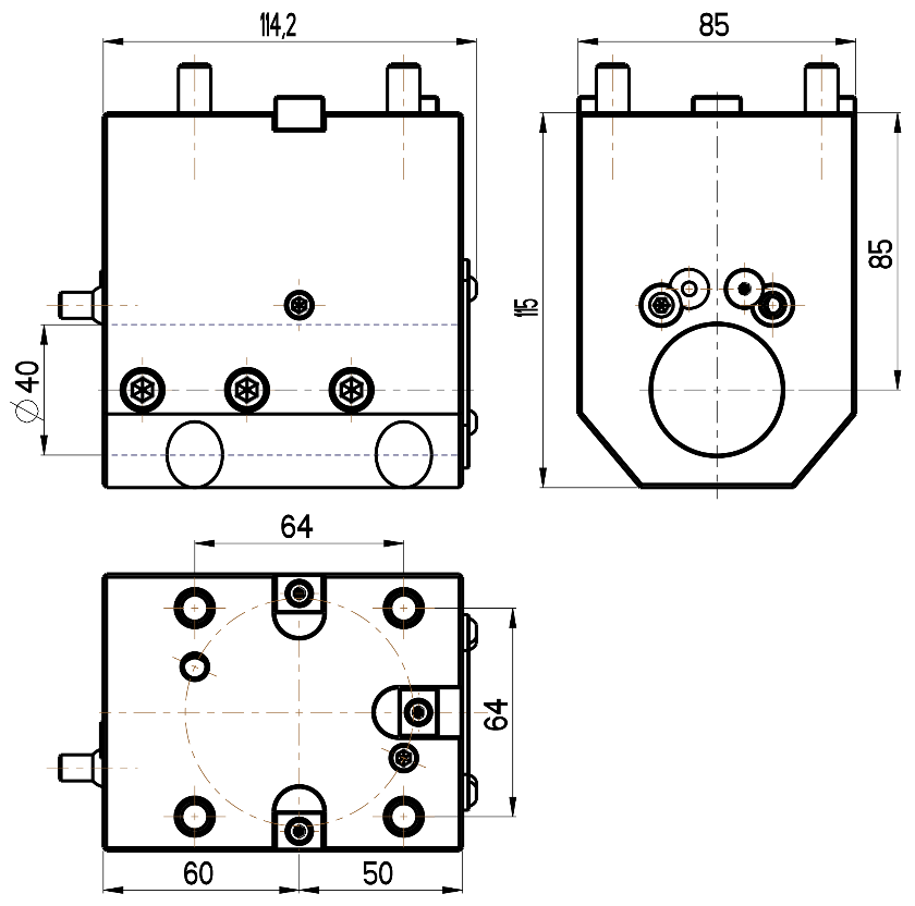 RG Tools Bohrstangenhalter, mit interner Kühlmittelzufuhr, DOOSAN RGX ID-55x40x85(DO) Dimensionen