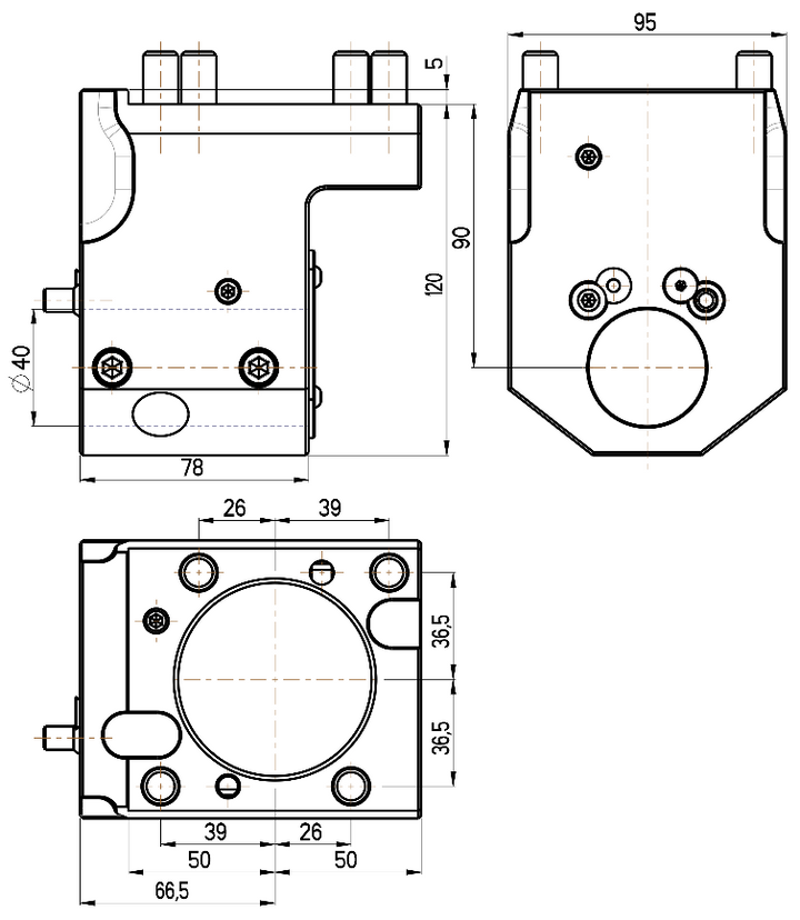 RG Tools Bohrstangenhalter, mit interner Kühlmittelzufuhr, OKUMA RGX ID-60x40x90(JA) Dimensionen