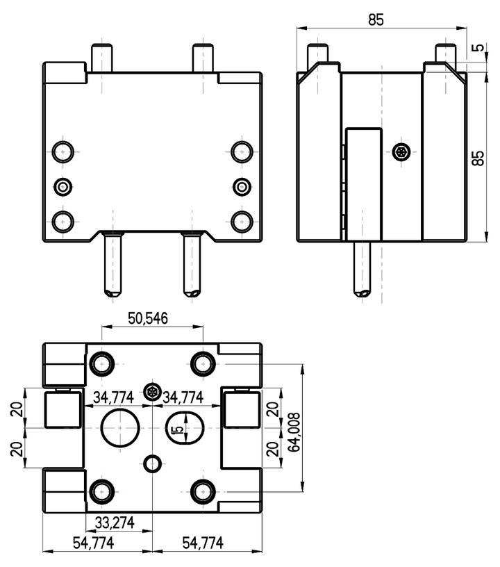RG Tools Universeller Außendrehhalter HAAS RGX OD-20x85D(HA) Dimensionen