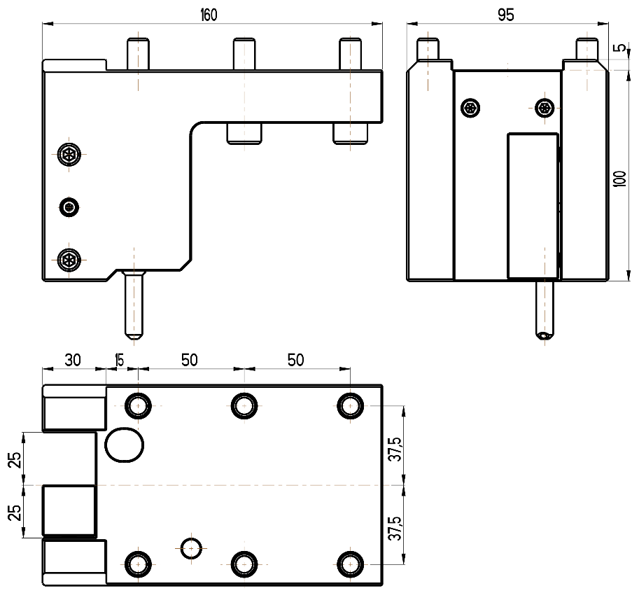 RG Tools Universeller Außendrehhalter OKUMA RGX OD-25x100(JC) Dimensionen
