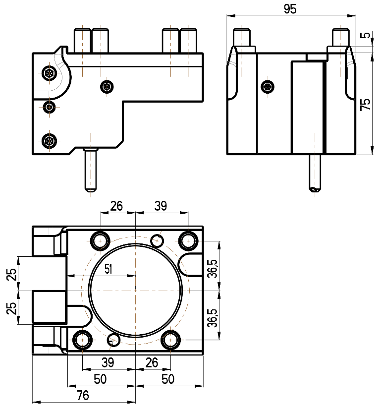 RG Tools Universeller Außendrehhalter OKUMA RGX OD-60x25x75(JA) Dimensionen