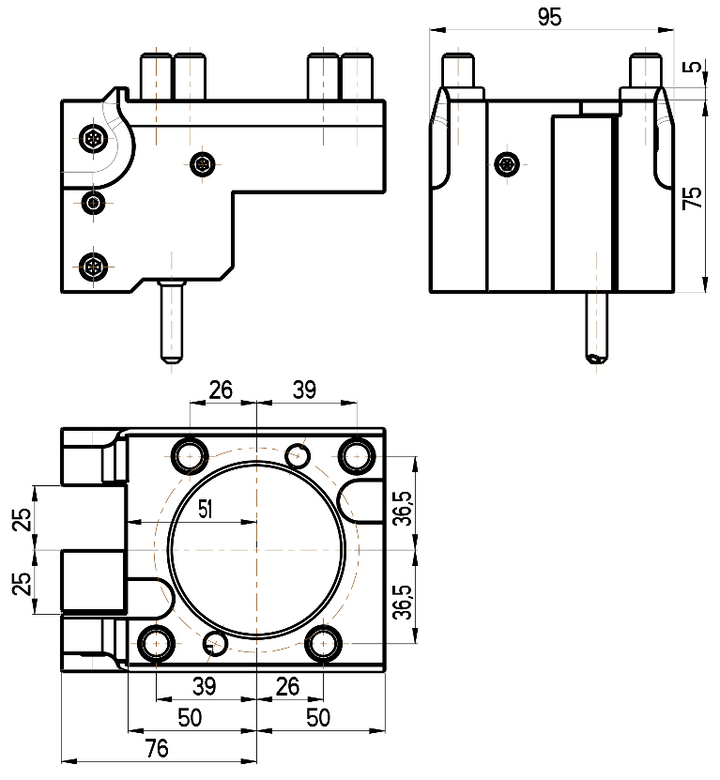 RG Tools Universeller Außendrehhalter OKUMA RGX OD-60x25x75(JA) Dimensionen