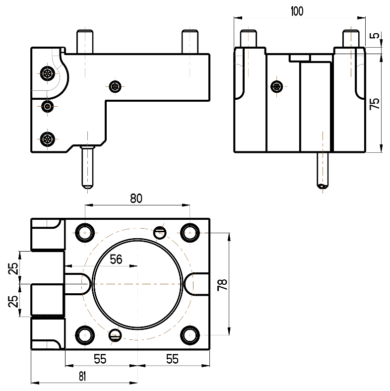 RG Tools Universeller Außendrehhalter OKUMA RGX OD-60x25x75(JB) Dimensionen
